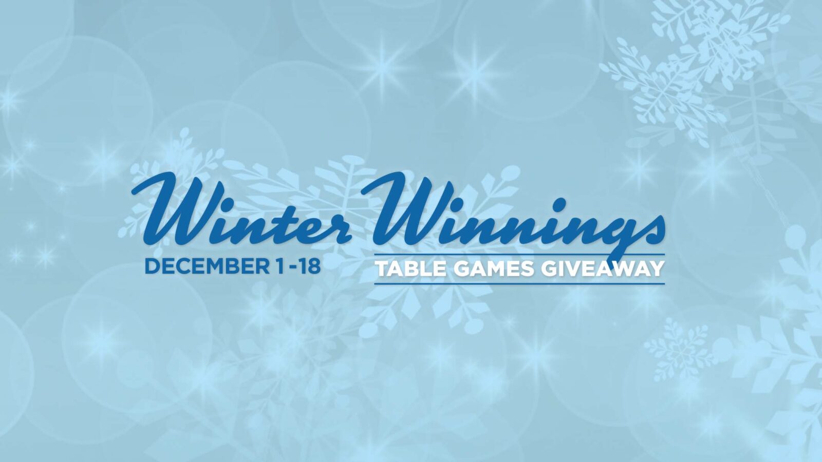 Winter Winnings Table Games Giveaway
