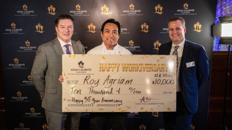  AGUA CALIENTE CASINOS SURPRISE EMPLOYEE WITH $10,000 TO CELEBRATE 30 YEARS OF EMPLOYMENT 